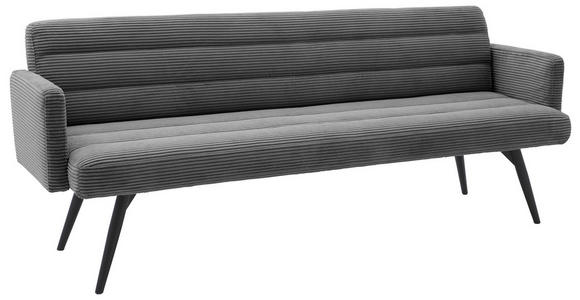 SITZBANK 216/86/68 cm Cord Dunkelgrau Metall - Dunkelgrau/Schwarz, Design, Textil/Metall (216/86/68cm) - Dieter Knoll