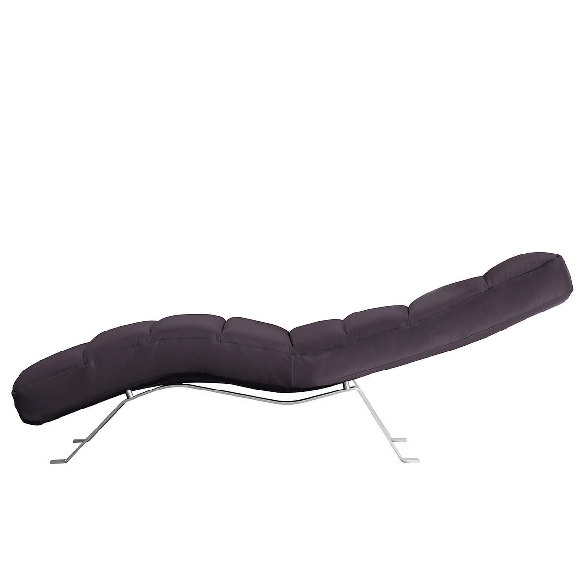 RELAXLIEGE Echtleder Aubergine  - Silberfarben/Aubergine, Design, Leder/Metall (65/65-95/171cm) - Livetastic