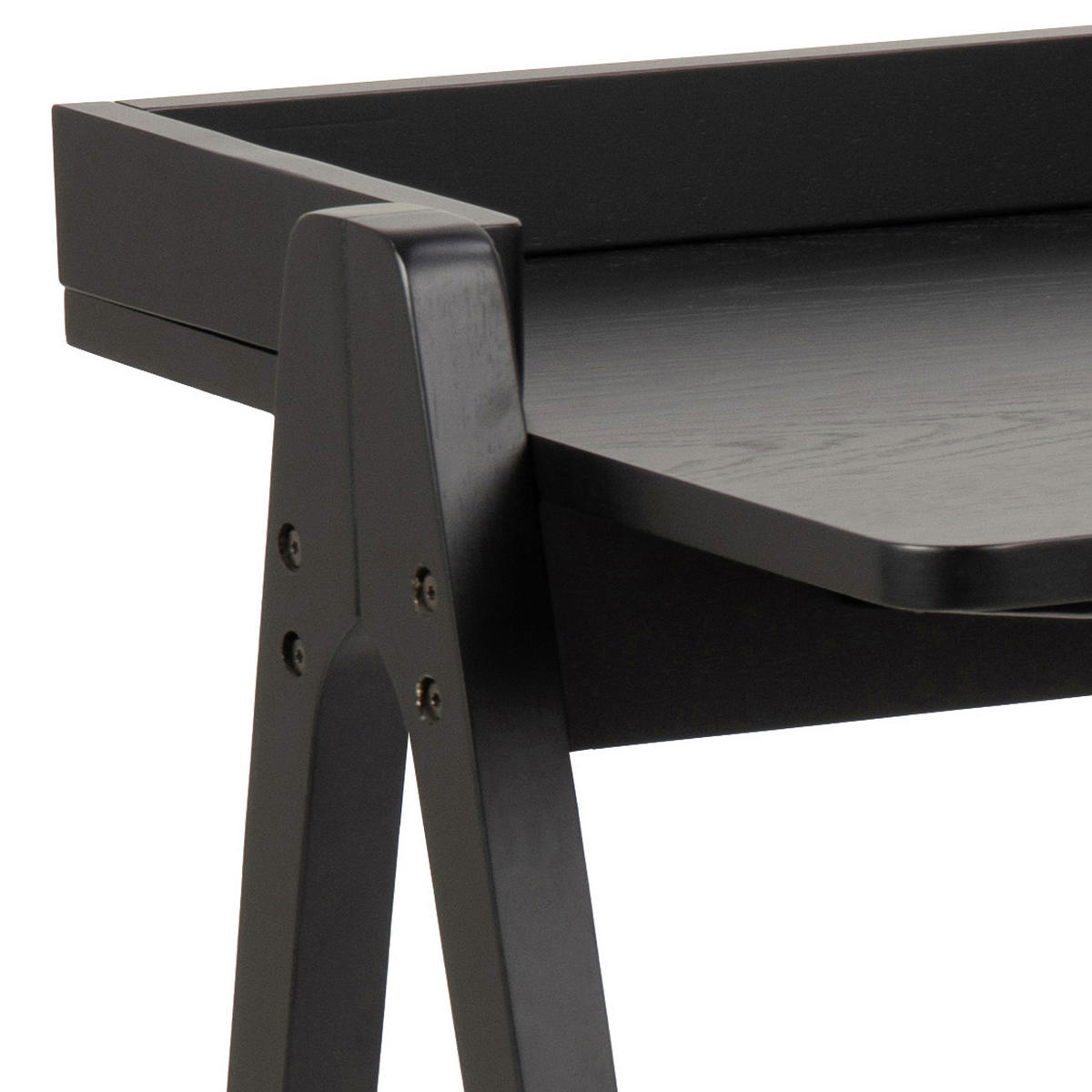 KONSOLENTISCH Eiche, Kautschukholz furniert, massiv Schwarz  - Schwarz, KONVENTIONELL, Holz (126,6/51,6/80cm) - Ambia Home