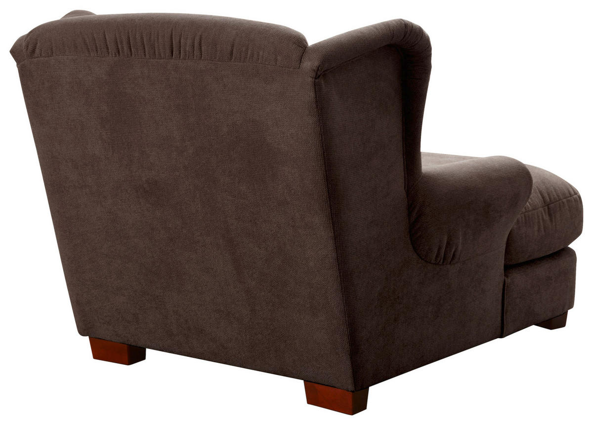 XXL-SESSEL Flachgewebe Dunkelbraun    - Dunkelbraun, ROMANTIK / LANDHAUS, Holz/Textil (120/101/142cm) - Cantus