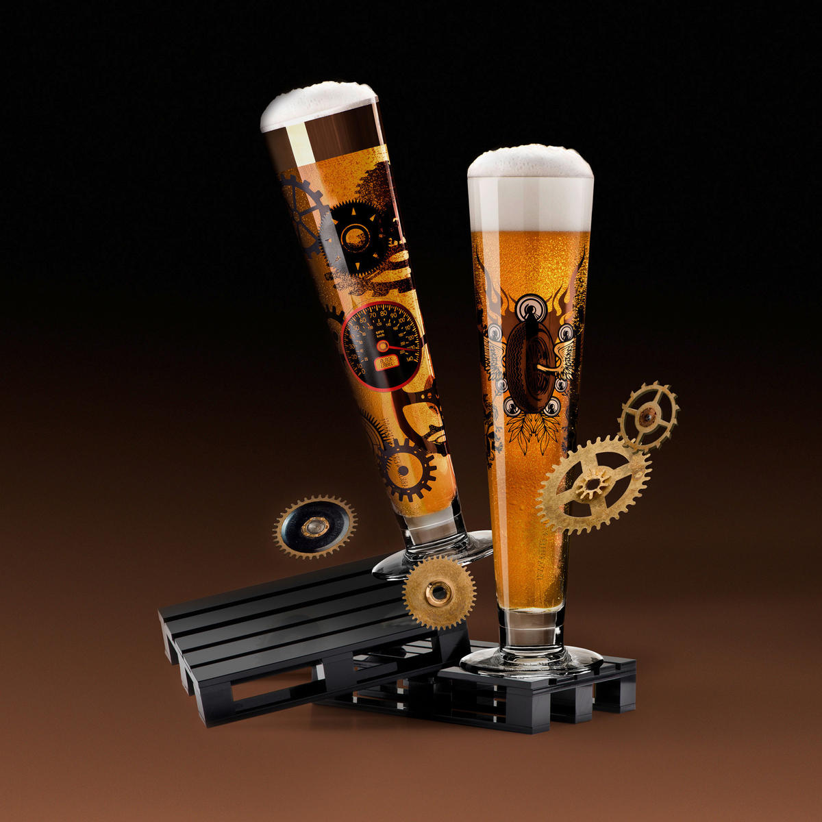 CHAMPAGNERGLAS 205 ml 2-teilig  - Platinfarben/Goldfarben, LIFESTYLE, Glas (7,2/24/7,2cm) - Ritzenhoff