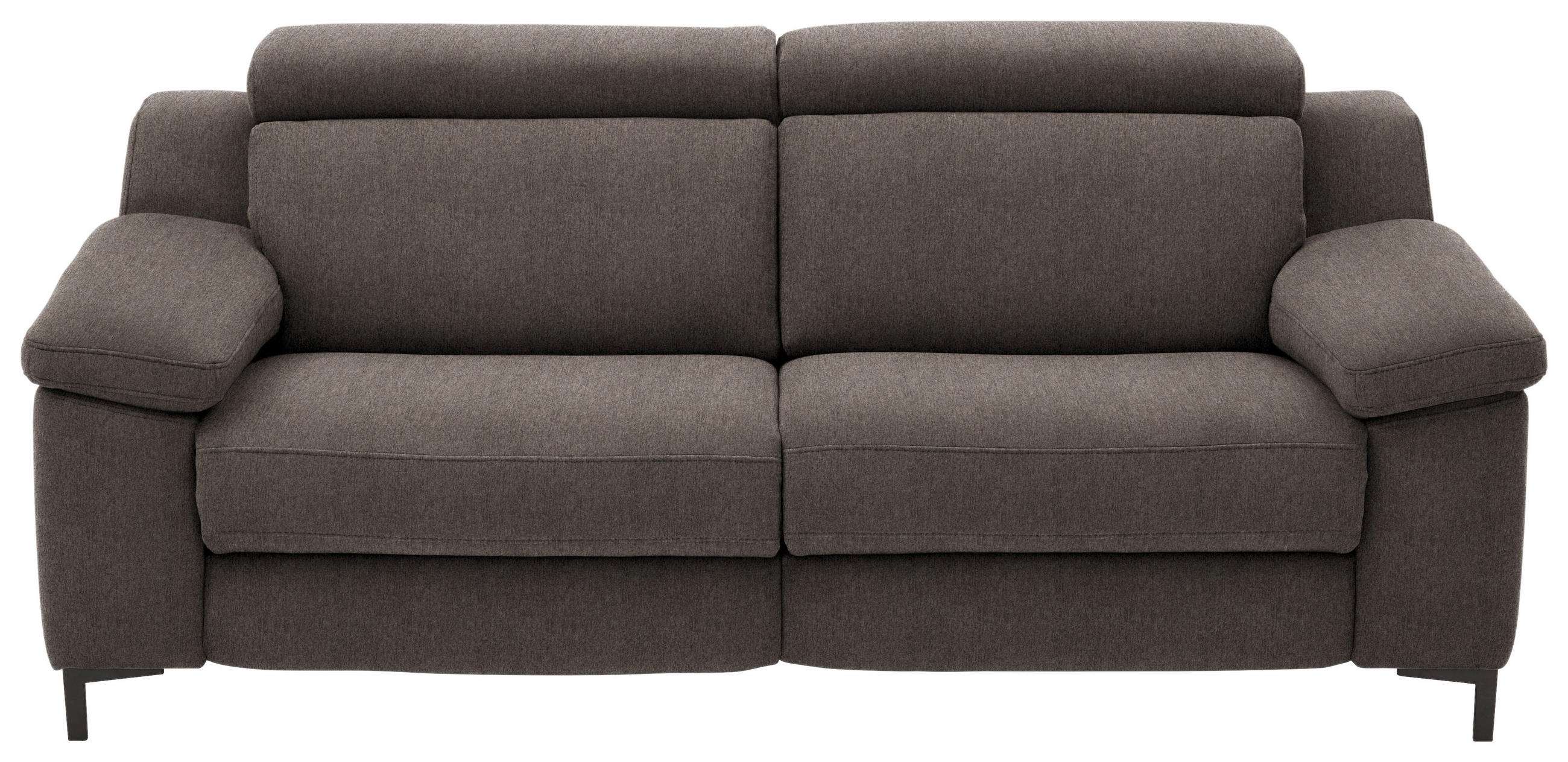 2,5-SITZER  in Chenille Graubraun  - Graubraun/Schwarz, Design, Textil/Metall (188/84-104/104cm) - Valdera