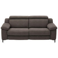 2,5-SITZER  in Chenille Graubraun  - Graubraun/Schwarz, Design, Textil/Metall (188/84-104/104cm) - Valdera