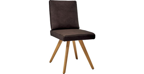 STUHL in Mikrofaser Textil, Holzwerkstoff - Eichefarben/Dunkelbraun, Design, Holzwerkstoff/Textil (46/94/58cm) - Dieter Knoll