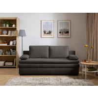SCHLAFSOFA in Struktur Schwarz  - Schwarz, Konventionell, Kunststoff/Textil (195/93/83cm) - Carryhome