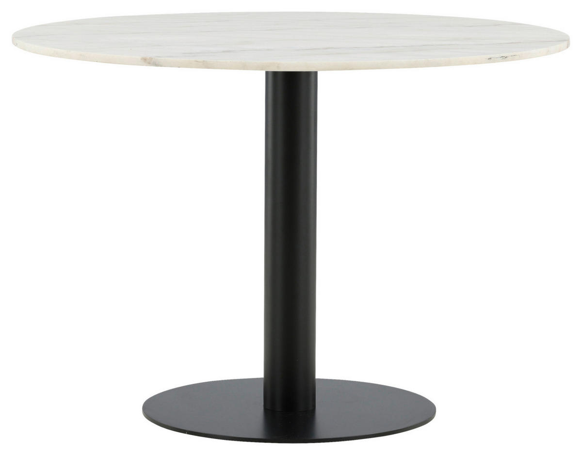 MATBORD i metall, sten 106/106/75 cm   - vit/svart, Design, metall/sten (106/106/75cm) - Livetastic