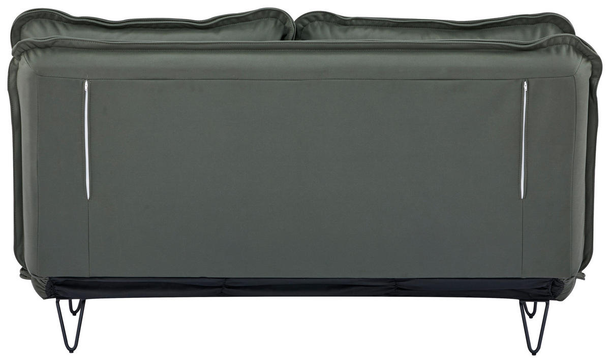 SCHLAFSOFA Webstoff Grün, Taupe  - Taupe/Schwarz, Design, Textil/Metall (152/82/92cm) - Livetastic