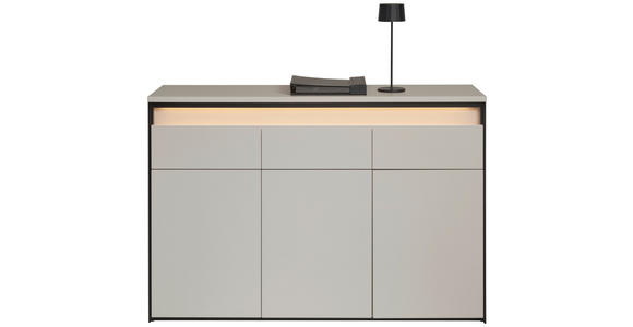 SIDEBOARD  in 130/88/38 cm  - Beige/Schwarz, KONVENTIONELL, Holzwerkstoff (130/88/38cm) - Voleo