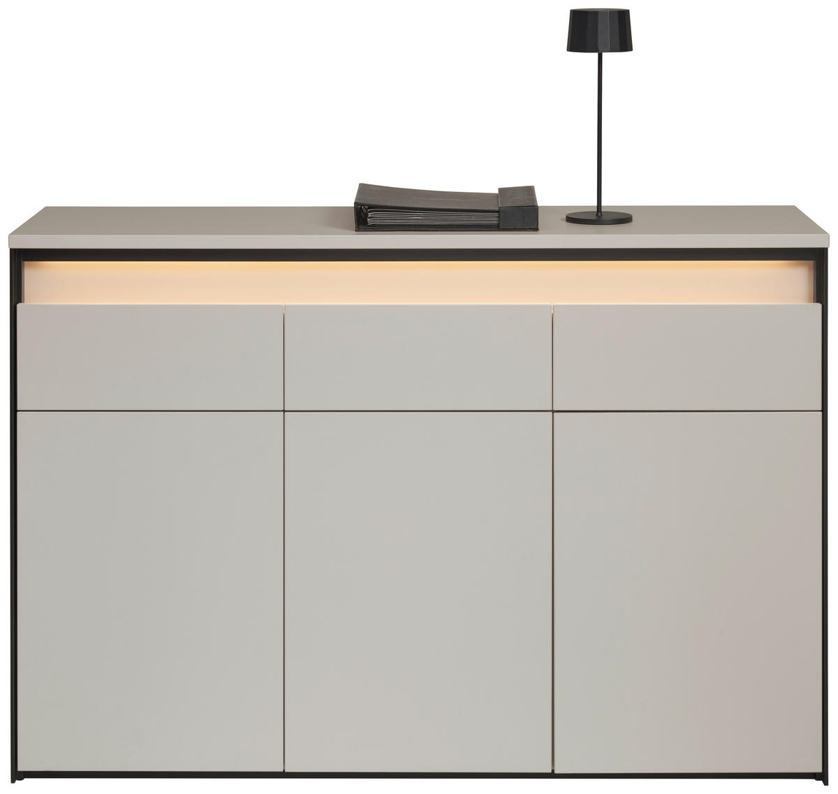 SIDEBOARD  in 130/88/38 cm  - Beige/Schwarz, KONVENTIONELL, Holzwerkstoff (130/88/38cm) - Voleo