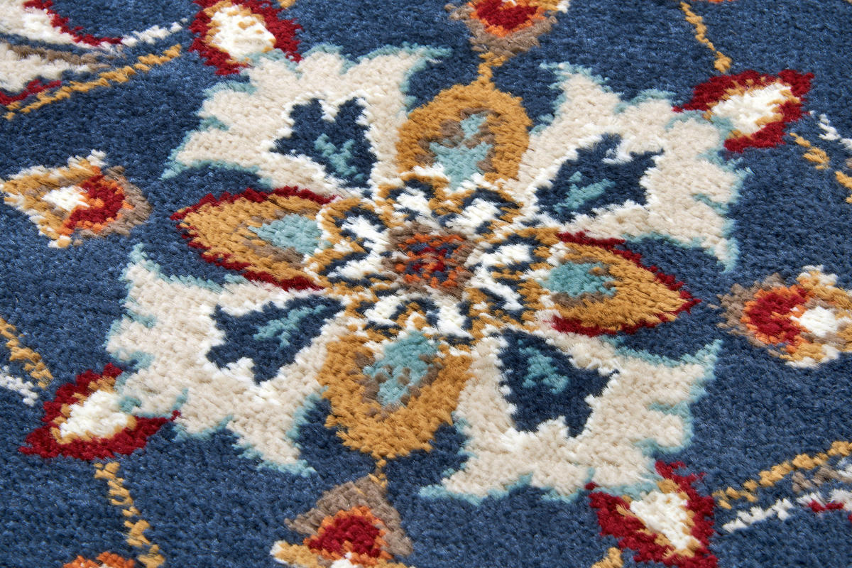 FLACHWEBETEPPICH 120/170 cm Luxor Blau, Multicolor  - Blau/Multicolor, Design, Kunststoff/Textil (120/170cm)