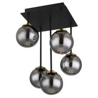 DECKENLEUCHTE Jorge 25,5/25,5/38 cm  - Schwarz/Grau, Design, Glas/Metall (25,5/25,5/38cm) - Globo