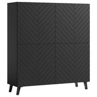 HIGHBOARD  in 120/132/39,1 cm  - Schwarz, Design, Holzwerkstoff/Kunststoff (120/132/39,1cm) - Livetastic