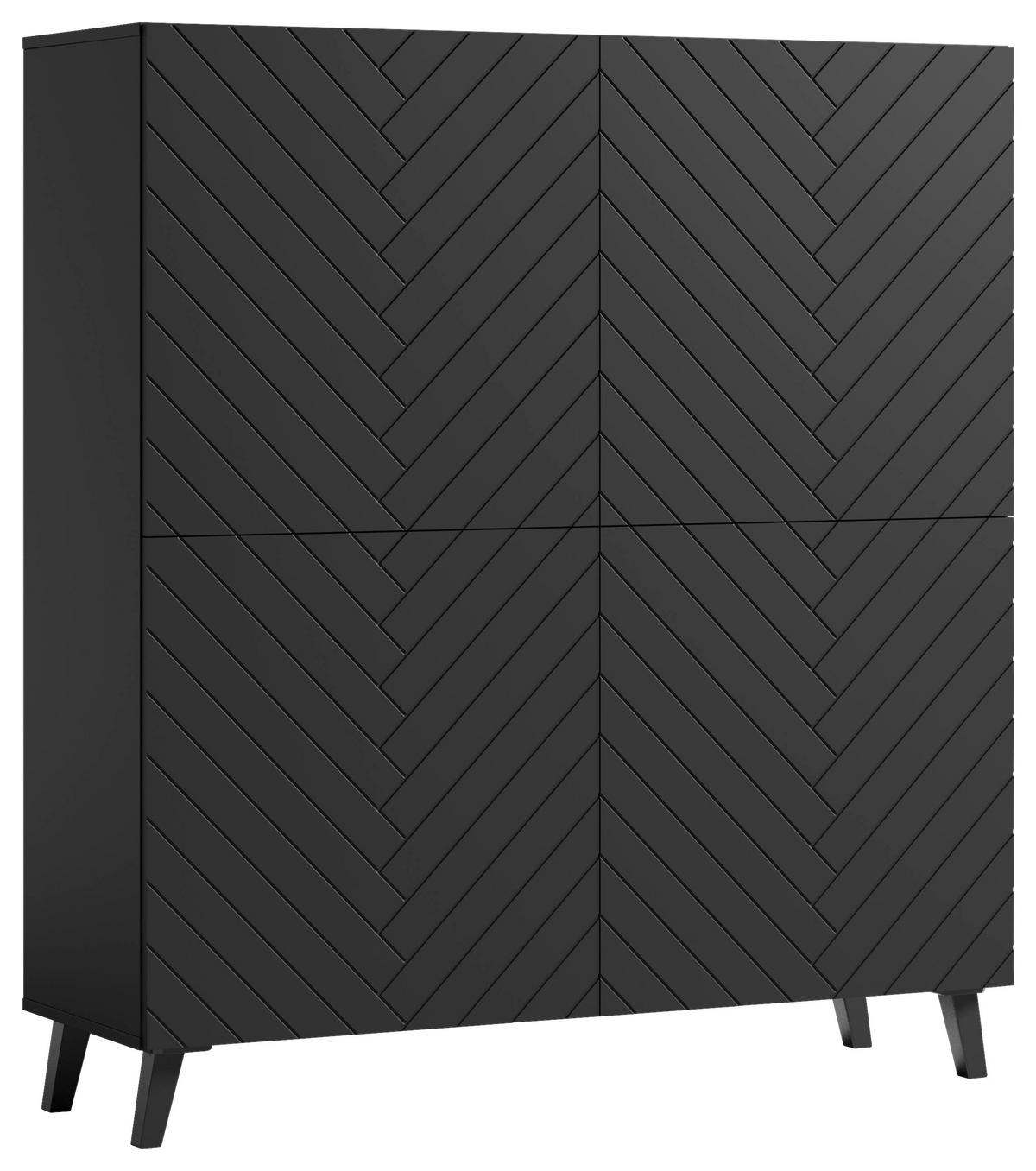 HIGHBOARD  in 120/132/39,1 cm  - Schwarz, Design, Holzwerkstoff/Kunststoff (120/132/39,1cm) - Livetastic