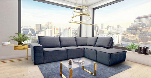 ECKSOFA Anthrazit Chenille - Anthrazit/Schwarz, KONVENTIONELL, Kunststoff/Textil (275/212cm) - Carryhome