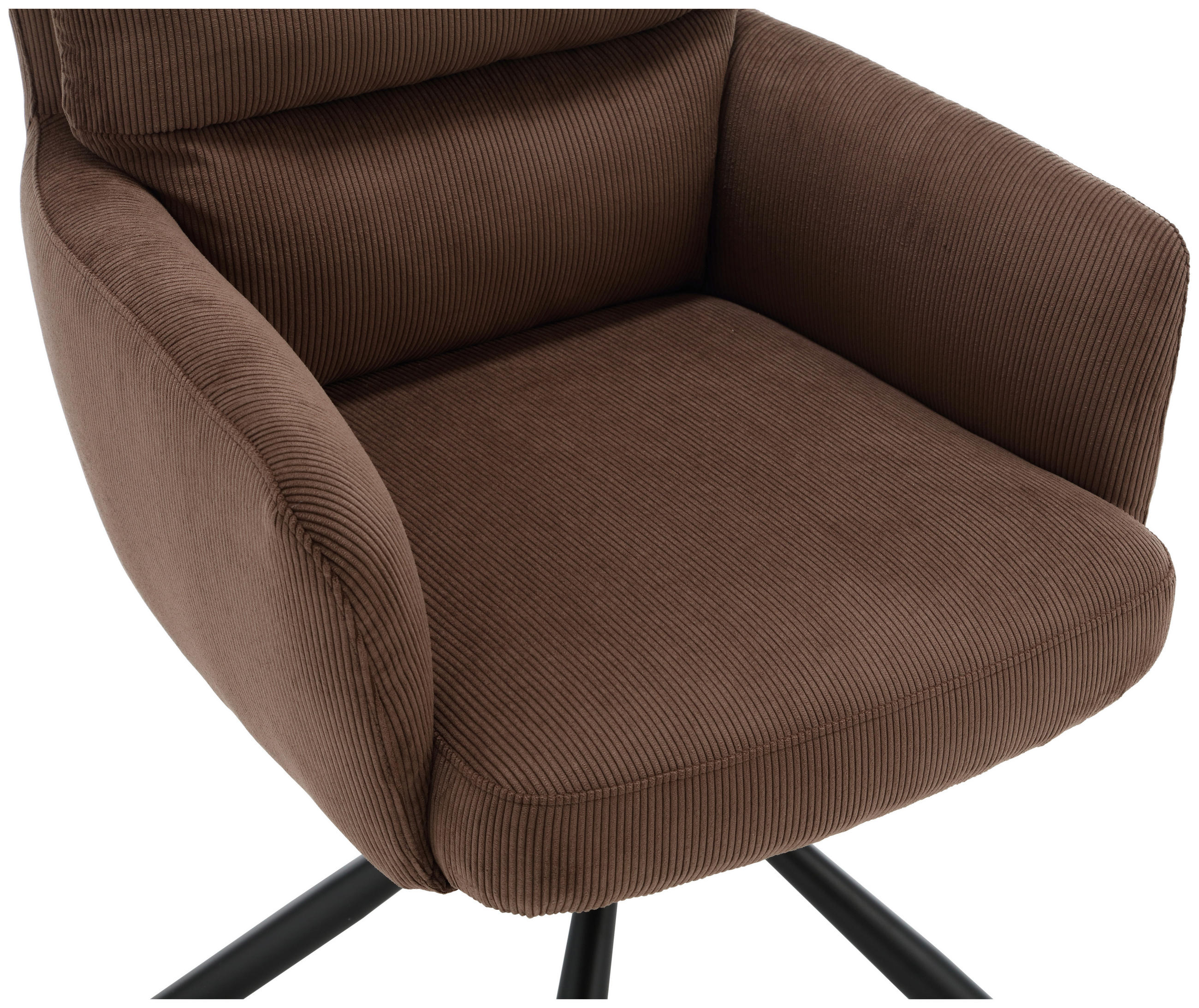 ARMLEHNSTUHL  in Cord  - Schwarz/Braun, KONVENTIONELL, Textil/Metall (58/94/67cm) - Boxxx