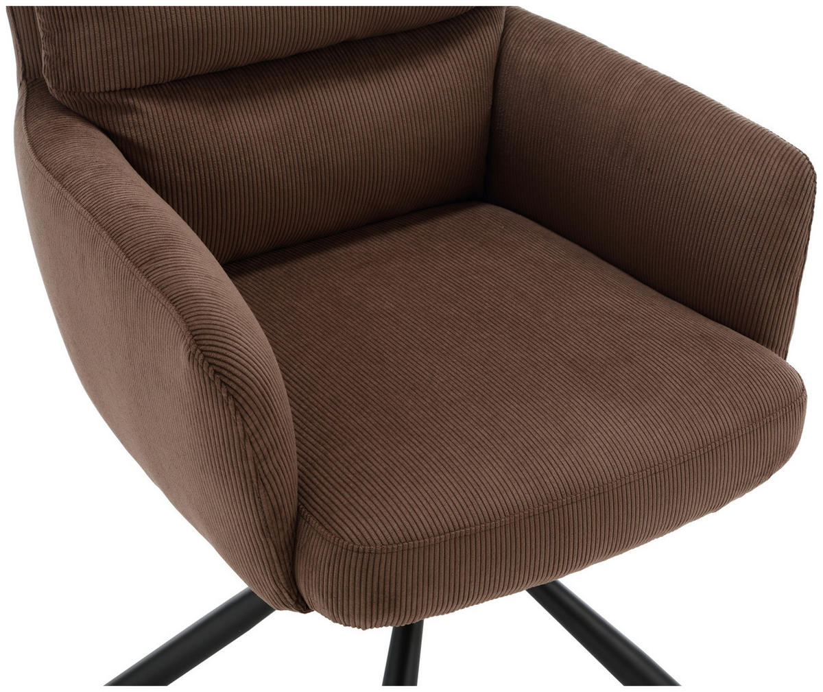 ARMLEHNSTUHL  in Cord  - Schwarz/Braun, KONVENTIONELL, Textil/Metall (58/94/67cm) - Boxxx