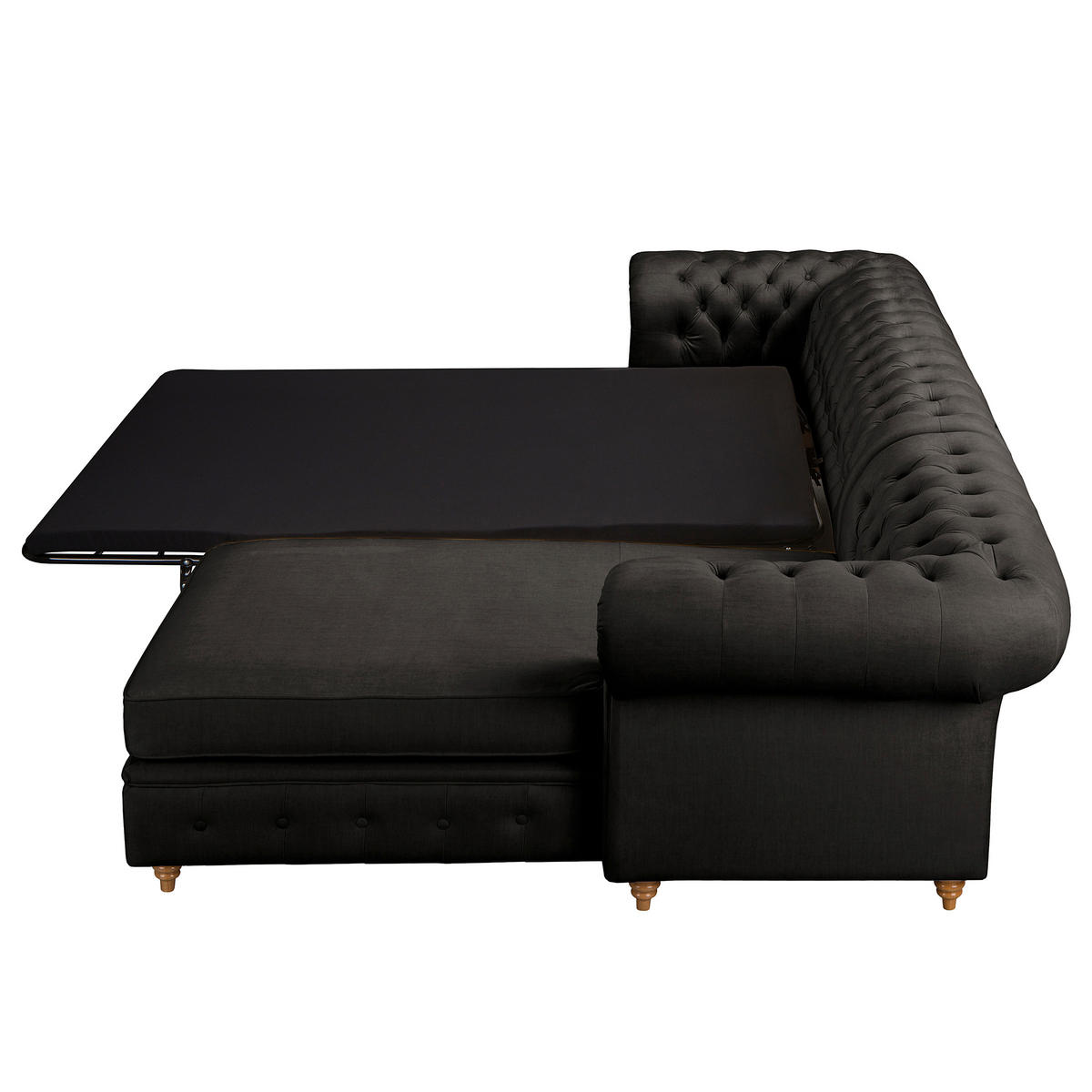 ECKSOFA Laura in Mikrofaser Anthrazit  284/182 cm  - Anthrazit/Creme, Design, Holz/Textil (284/182cm) - P & B