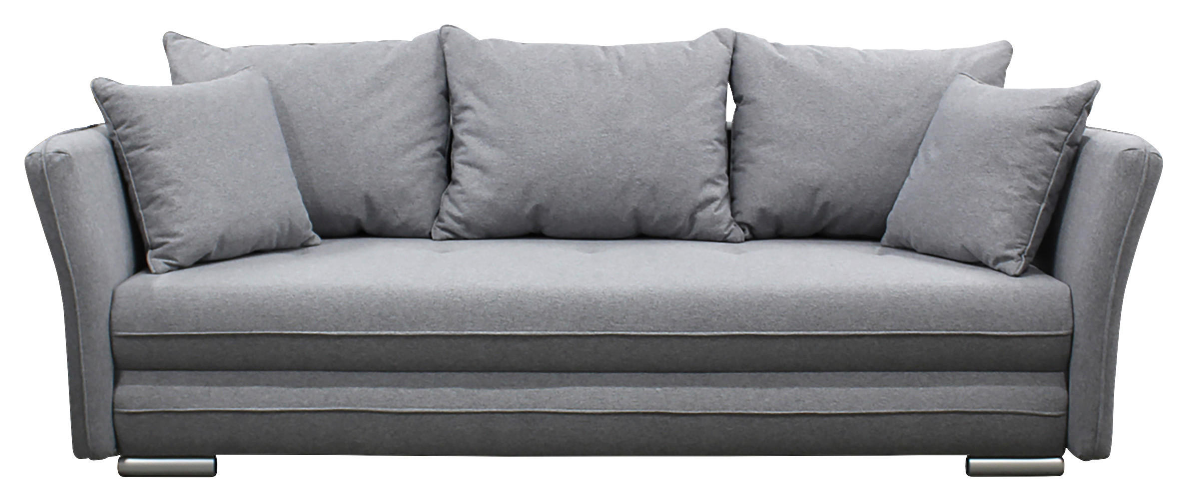 SCHLAFSOFA Webstoff Grau  - Silberfarben/Grau, Design, Kunststoff/Textil (235/83/106cm) - MID.YOU