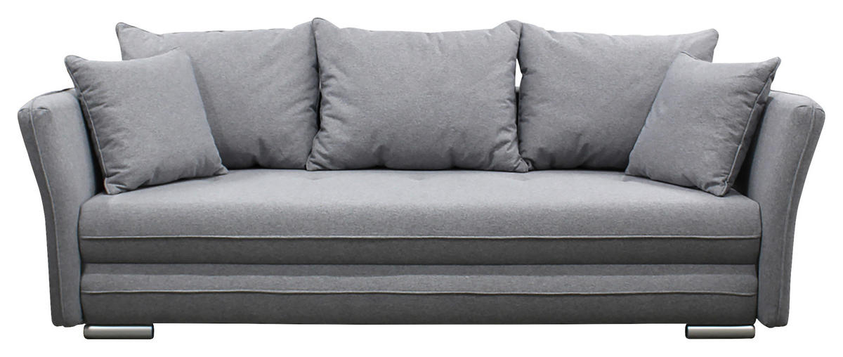SCHLAFSOFA  mit Webstoff Grau  - Silberfarben/Grau, Design, Kunststoff/Textil (235/83/106cm) - MID.YOU