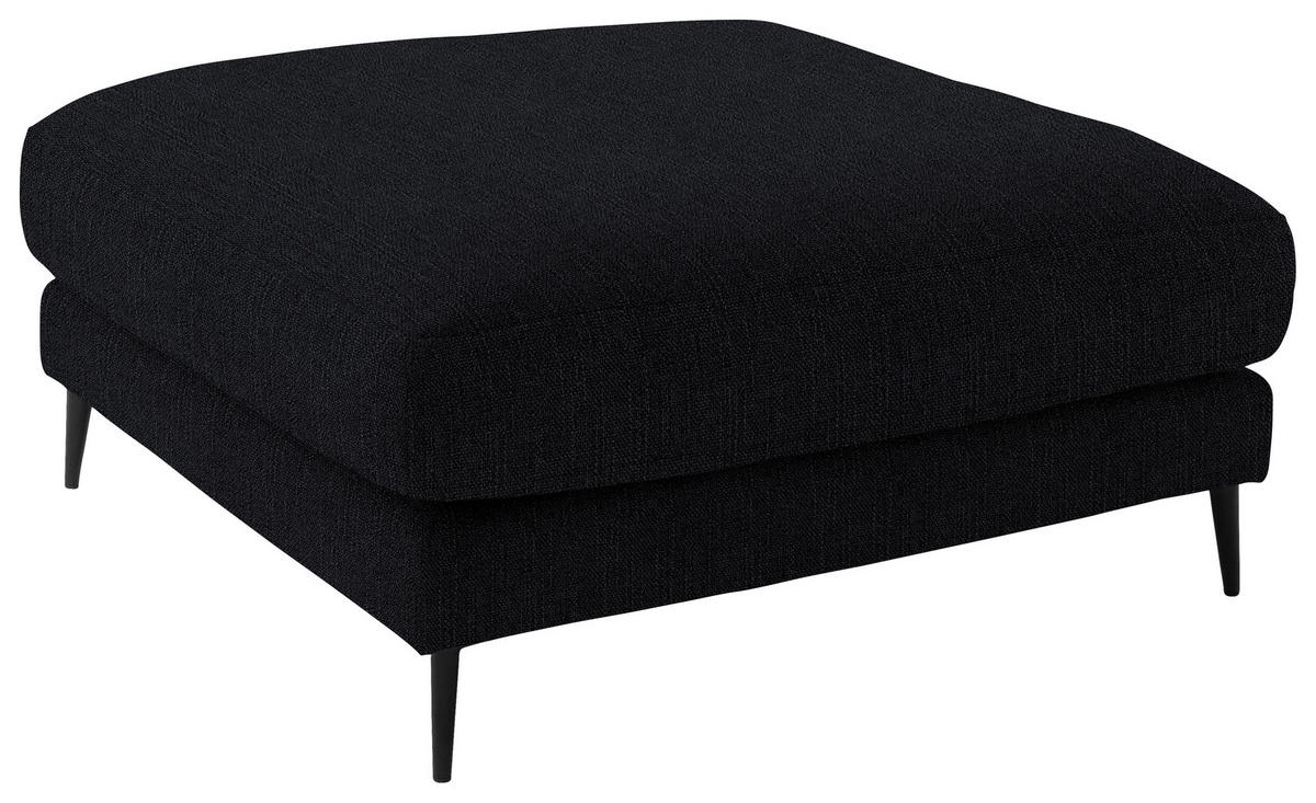 ECKSOFA in Flachgewebe Schwarz  - Schwarz, Design, Textil/Metall (253/177cm) - Dieter Knoll