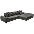 ECKSOFA in Webstoff Anthrazit  - Anthrazit/Schwarz, KONVENTIONELL, Kunststoff/Textil (310/185cm) - Carryhome