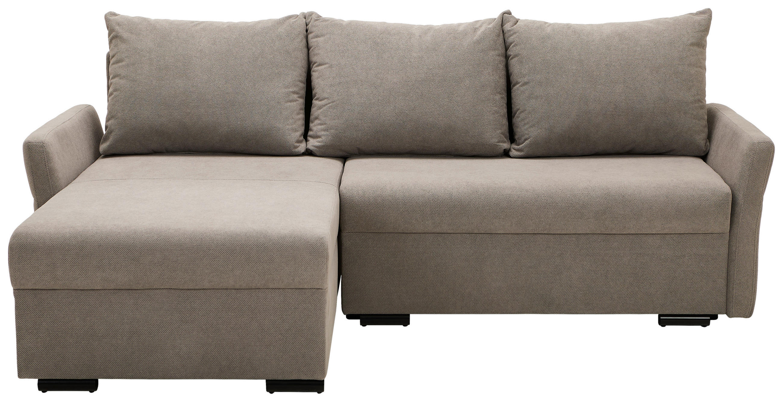 ECKSOFA in Webstoff Grau  - Schwarz/Grau, KONVENTIONELL, Kunststoff/Textil (223/148cm) - Ti'me