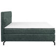 BOXSPRINGBETT 160/200 cm,  in Dunkelgrau, Topper, H2 + H3 = mittel + fest  - Dunkelgrau/Schwarz, Design, Textil/Metall (160/200cm) - Esposa