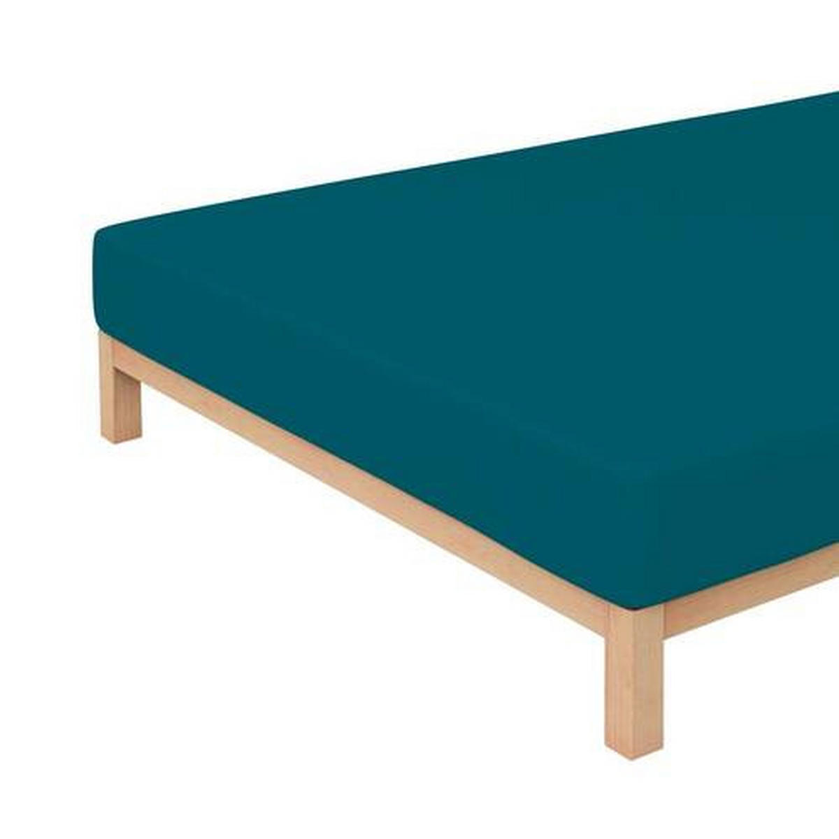 SPANNLEINTUCH 180-200/200-220 cm Jersey  - Petrol, Basics, Textil (180-200/200-220cm) - Schlafgut