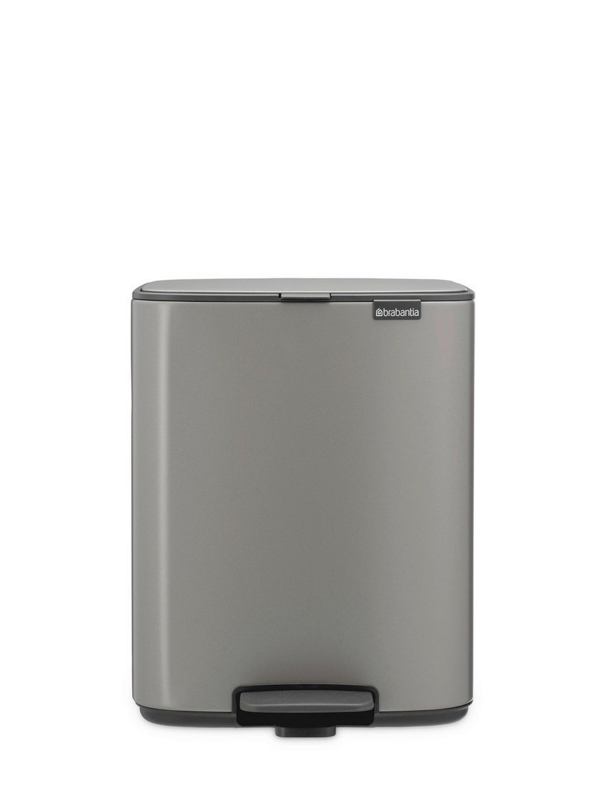 KOŠ S NOŽNOM PAPUČICOM  12 l  Bo  - platinaste boje/antracit, Design, metal/plastika (29/36,5/25,5cm) - Brabantia