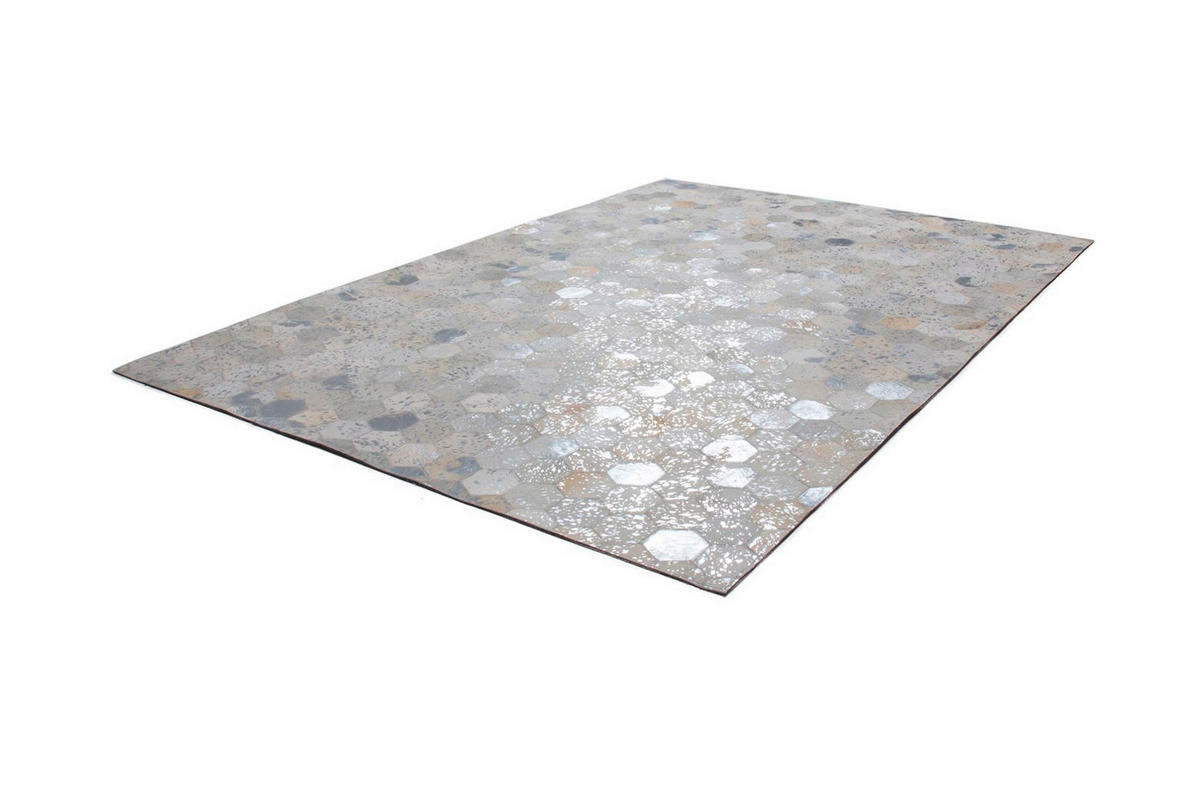 FLACHWEBETEPPICH 80/150 cm Spark 210 Grau / Silber Grau, Silberfarben  - Silberfarben/Grau, Design, Leder/Textil (80/150cm) - Novel