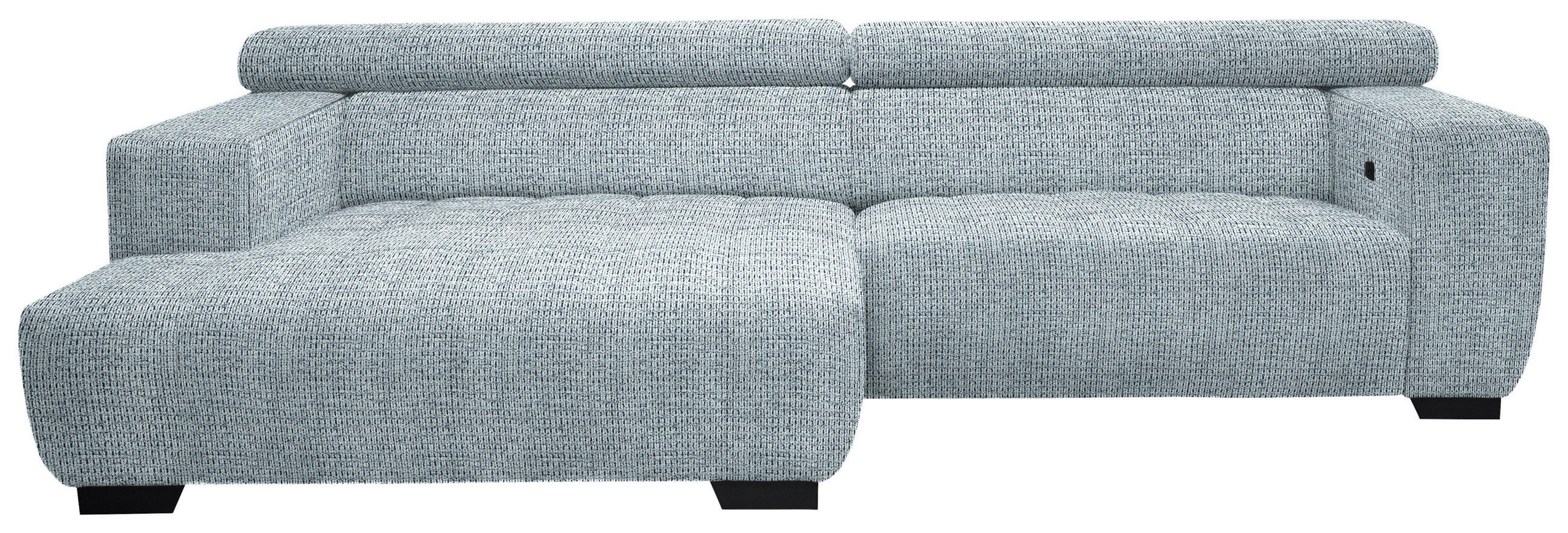 ECKSOFA in Webstoff Türkis  - Türkis/Schwarz, Konventionell, Textil/Metall (182/279cm) - Hom`in
