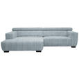 ECKSOFA in Webstoff Türkis  182/279 cm  - Türkis/Schwarz, KONVENTIONELL, Textil/Metall (182/279cm) - Hom`in