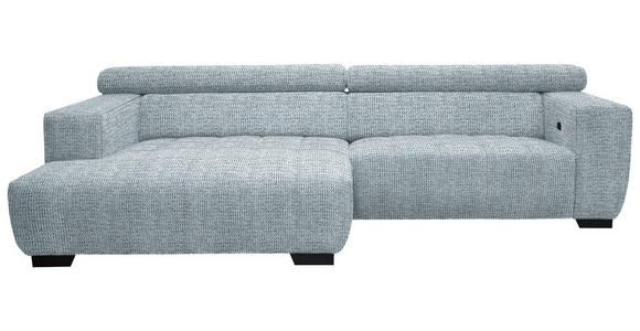 ECKSOFA in Webstoff Türkis  182/279 cm  - Türkis/Schwarz, KONVENTIONELL, Textil/Metall (182/279cm) - Hom`in