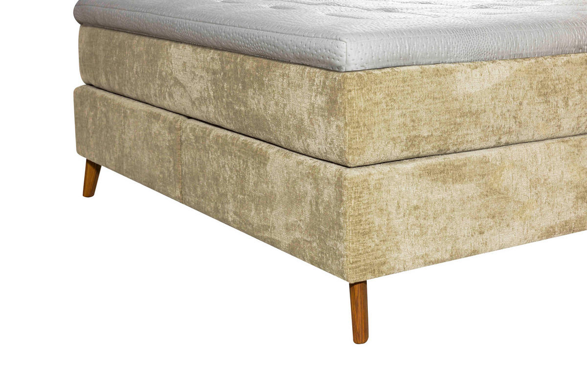 BOXSPRINGBETT 160/200 cm  in Hellgrün  - Eichefarben/Hellgrün, Design, Holz/Textil (160/200cm) - Esposa