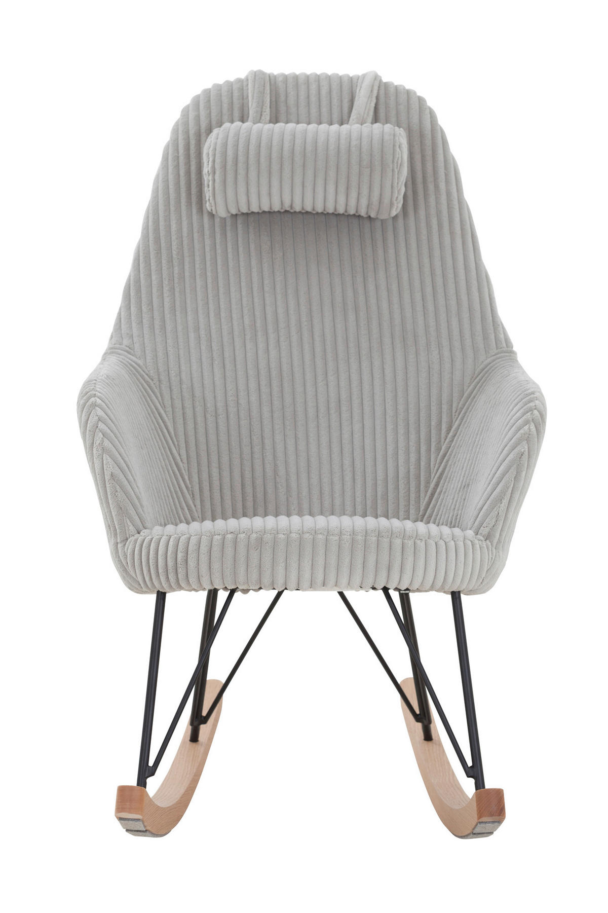 SCHAUKELSTUHL in Cord Grau  - Eichefarben/Grau, MODERN, Holz/Textil (102/109/66cm) - Livetastic