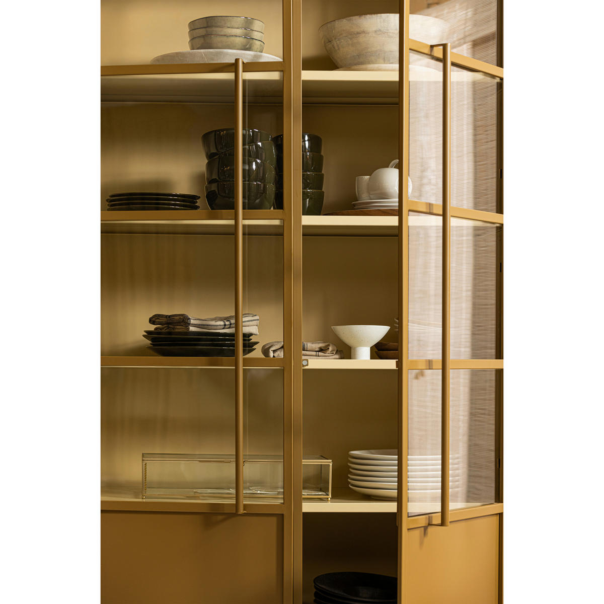 VITRINE  in Honig  - Honig, Design, Glas/Metall (96/200/40cm) - Livetastic