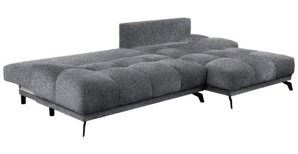 ECKSOFA in Chenille Dunkelgrau  - Dunkelgrau/Schwarz, MODERN, Textil/Metall (290/182cm) - Hom`in