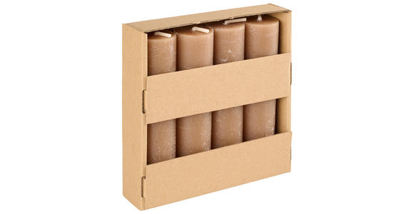 STUMPENKERZE 3,5/14 cm  - Hellbraun, Trend, Naturmaterialien (3,5/14cm) - Ambia Home