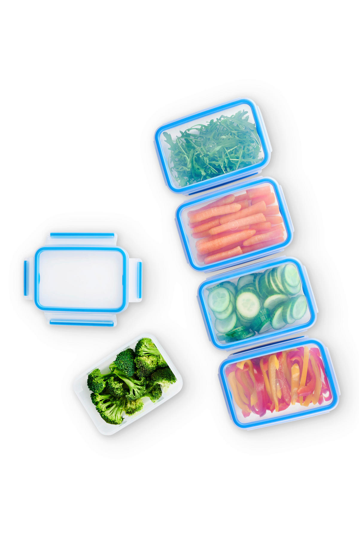 FRISCHHALTEDOSENSET CLIP & CLOSE 5-teilig  - Klar/Hellblau, Basics, Kunststoff (5x0,8l) - Emsa