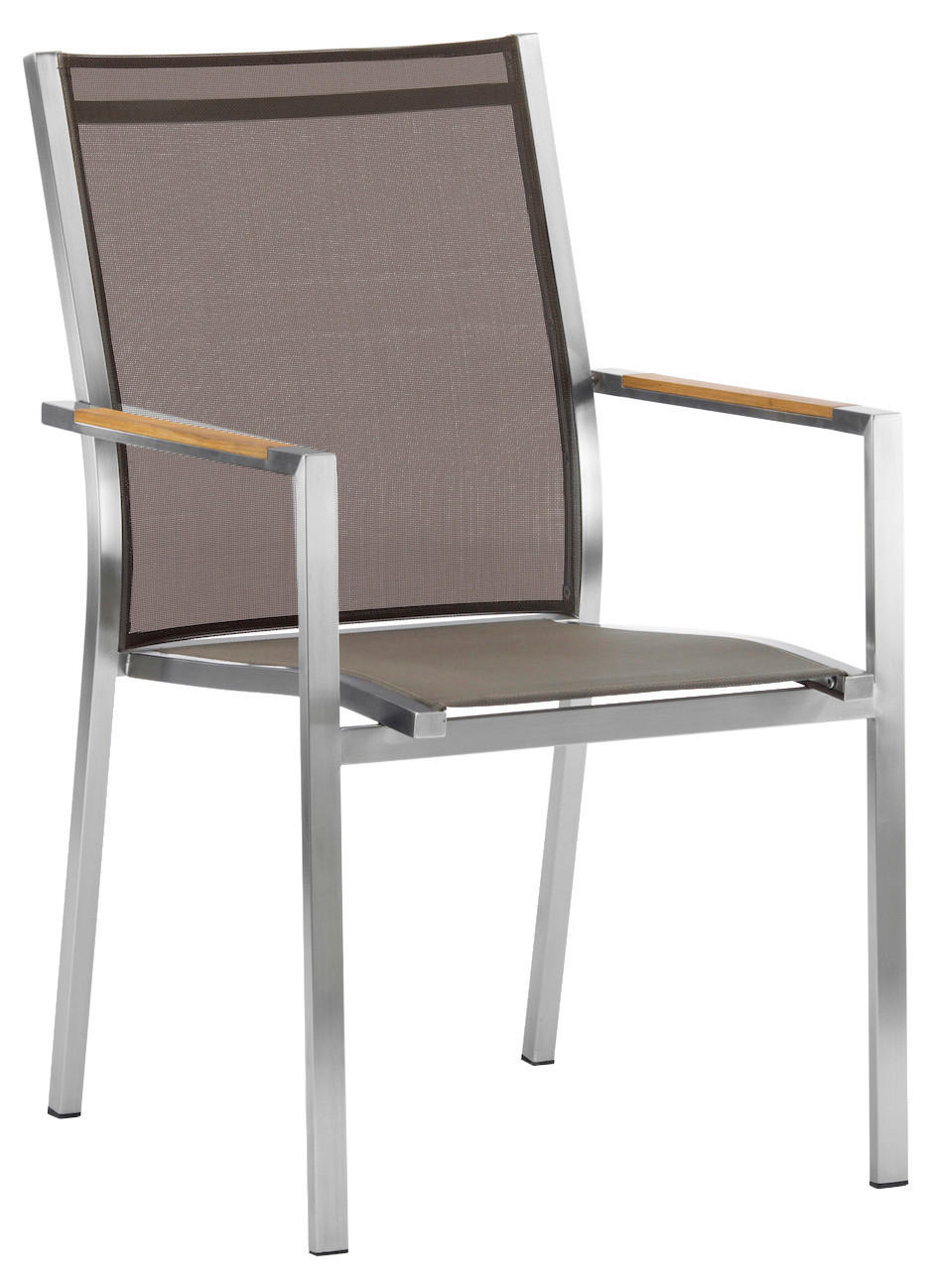 STAPELSESSEL in Holz, Metall, Textil Taupe, Edelstahlfarben  - Taupe/Edelstahlfarben, Konventionell, Holz/Textil (57/92/63cm) - Zebra 
