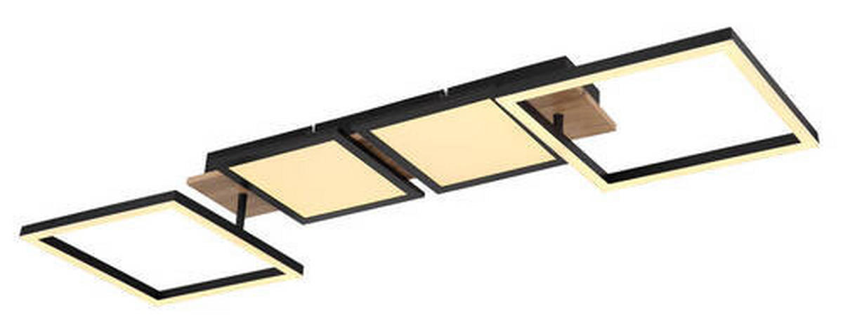 LED-DECKENLEUCHTE 36 W    100/27/11 cm  - Dunkelbraun/Opal, Design, Holzwerkstoff/Kunststoff (100/27/11cm) - Globo