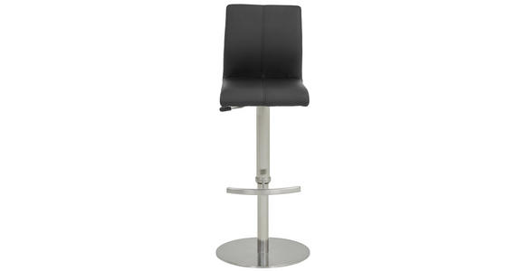 BARHOCKER in Metall, Textil Edelstahlfarben, Schwarz - Edelstahlfarben/Schwarz, Design, Textil/Metall (42/112/42cm) - Dieter Knoll