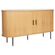 SIDEBOARD  in 140/76/40 cm  - Eichefarben/Schwarz, Design, Holzwerkstoff/Metall (140/76/40cm) - Xora