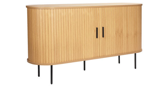SIDEBOARD  in 140/76/40 cm  - Eichefarben/Schwarz, Design, Holzwerkstoff/Metall (140/76/40cm) - Xora