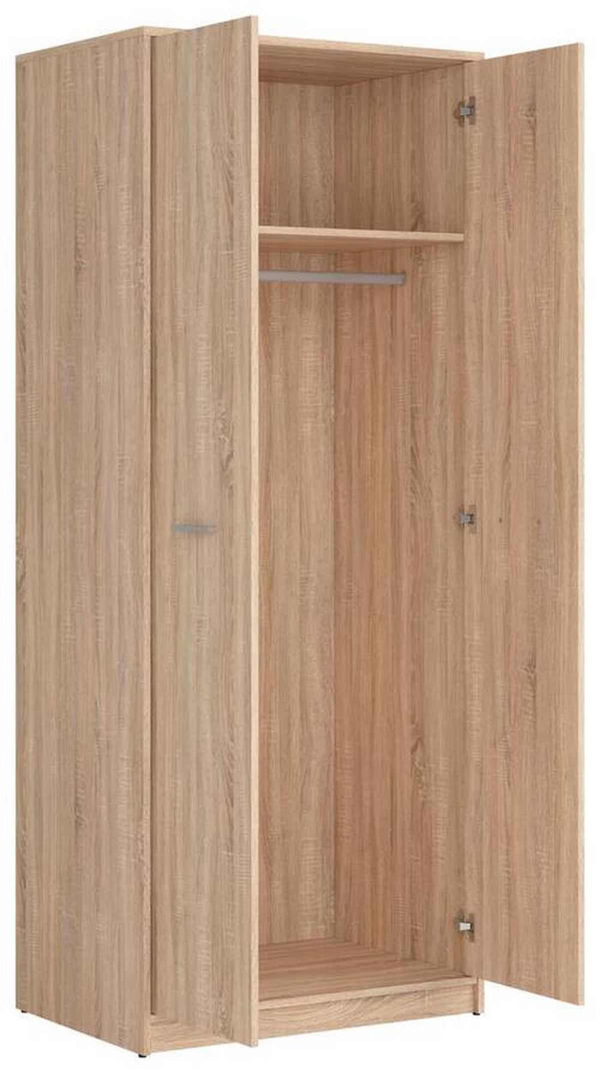 DREHTÜRENSCHRANK 80/197/54,5 cm 2-türig Sonoma Eiche  - Silberfarben/Sonoma Eiche, MODERN, Holzwerkstoff/Kunststoff (80/197/54,5cm) - MID.YOU