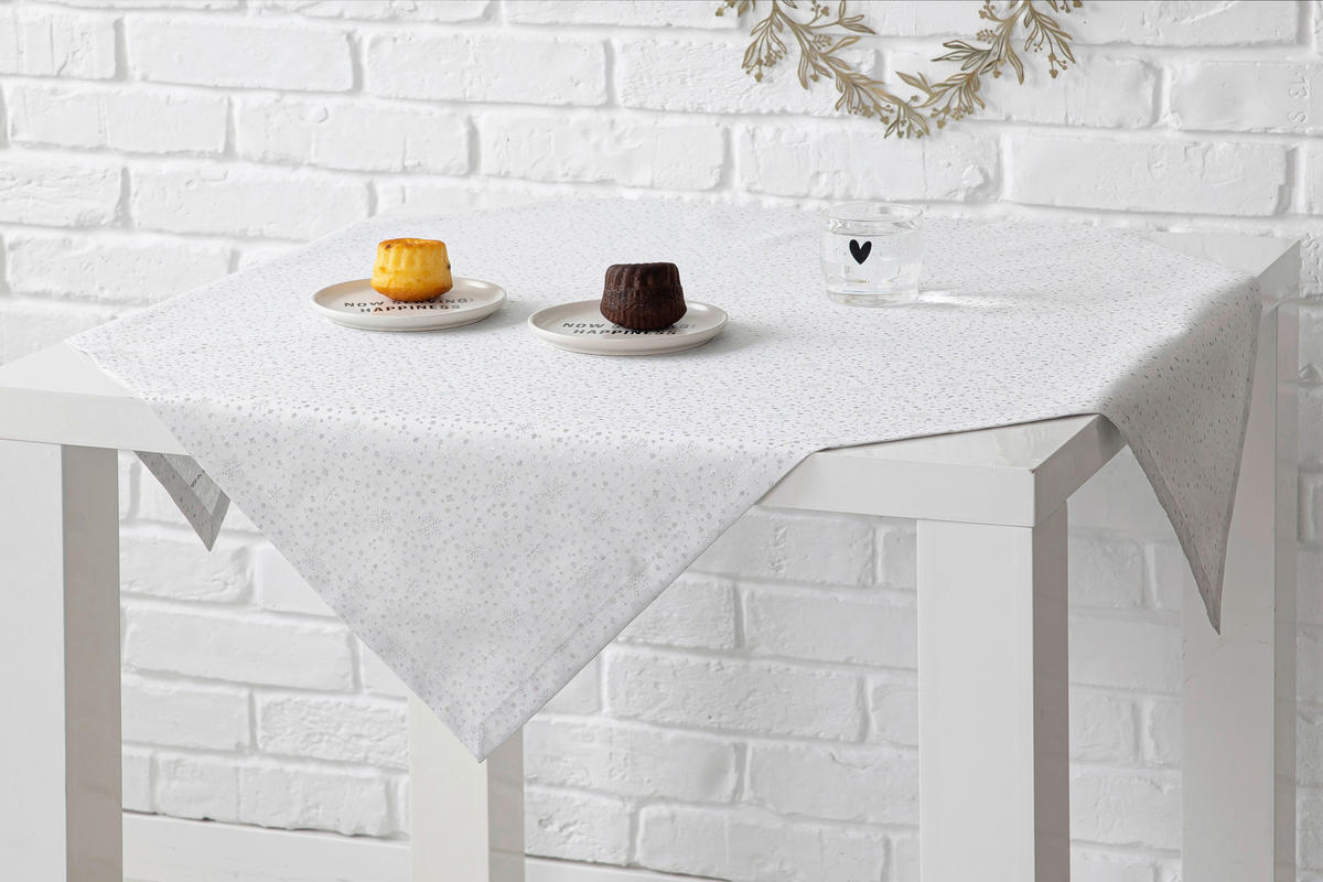 ASZTALTERÍTŐ   - ezüstszínű, Basics, textil (90/90cm)