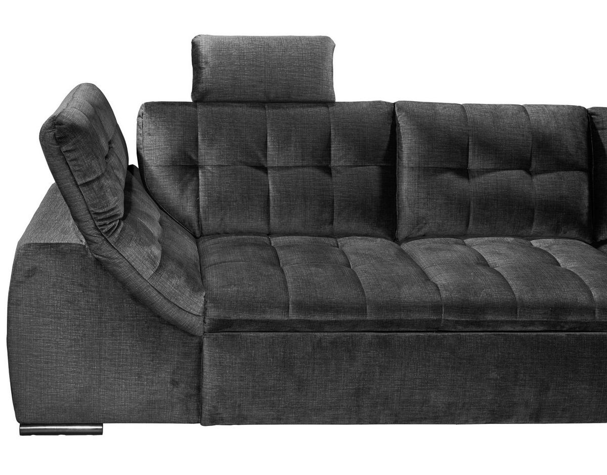 ECKSOFA in Mikrovelours Schwarz  - Schwarz, Konventionell, Kunststoff/Textil (283/217cm) - MID.YOU