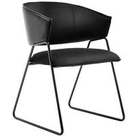 ARMLEHNSTUHL  in Stahl Echtleder pigmentiert  - Anthrazit/Schwarz, Natur, Leder/Metall (54/83/57cm) - Livetastic