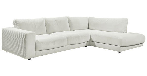 ECKSOFA  in Cord Hellgrau  325/224 cm  - Hellgrau/Schwarz, Design, Kunststoff/Textil (325/224cm) - Hom`in