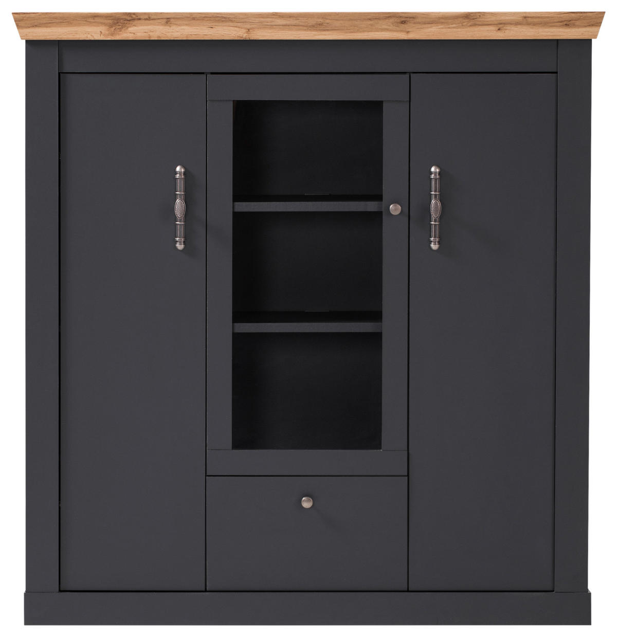 HIGHBOARD  in 141/146/45 cm  - Anthrazit/Silberfarben, Design, Holzwerkstoff/Metall (141/146/45cm) - MID.YOU